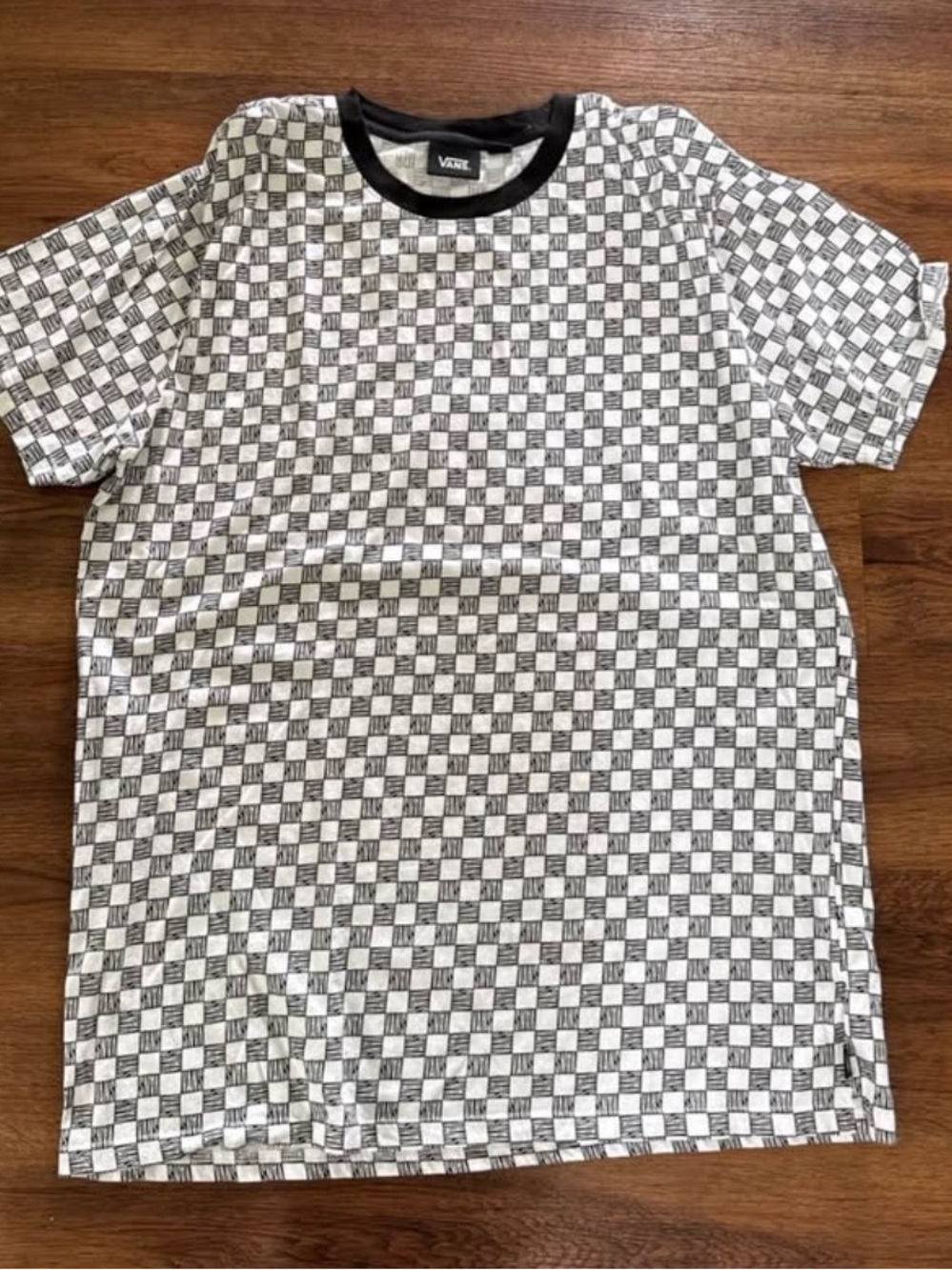 Vans Black and White Checkerboard Short Sleeve Tee